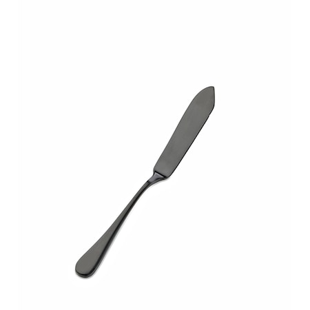 Bon Chef Como, Bread & Butter Knife, Hollow Handle, Mirror Finish, 13/0, 6.75" - Black , set of 12 S4010B